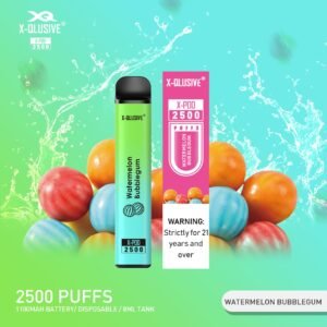 x qlusive watermelon bubblegum – 2500 puffs