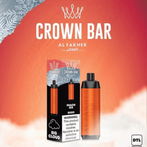 alfakher crown bar peach ice – 8000 puffs