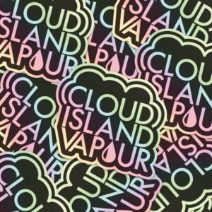 holographic sticker cloud island vapour