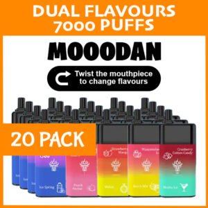 20 pack – mooodan dual flavour – 7000 puffs