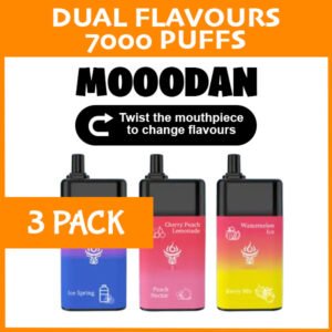 3 pack – mooodan dual flavour – 7000 puffs