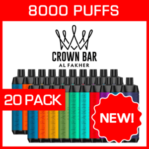 Home alfakher crown bar – 8000 puffs – 20 pack