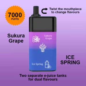 sukura grape + ice spring – mooodan dual flavour – 7000 puffs