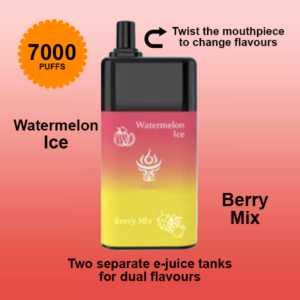 watermelon ice + berry mix – mooodan dual flavour – 7000 puffs