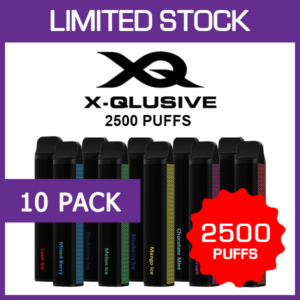 x qlusive – 2500 puffs – 10 pack