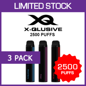 x qlusive – 2500 puffs – 3 pack