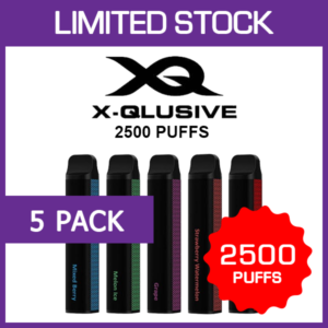 x qlusive – 2500 puffs – 5 pack